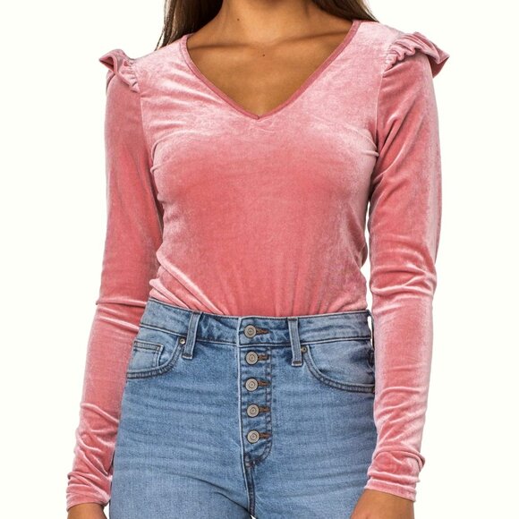 NWT Celebrity Pink velvet pink bodysuit sz medium - Picture 1 of 4